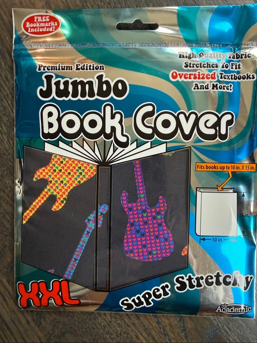 6 Jumbo Super Stretchy Book Cover - Assorted Bright Colors & 12 folders